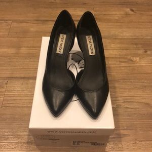 Steve Madden Elusive Black Leather Heels